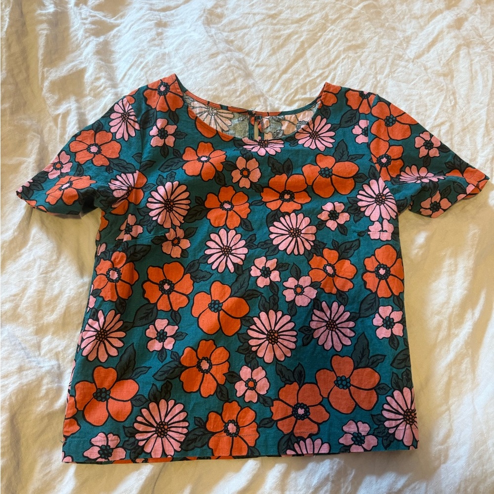 Modcloth Princess Highway Floral Blooms Linen Top
